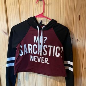 Rue21 Black and Burgundy Hoodie